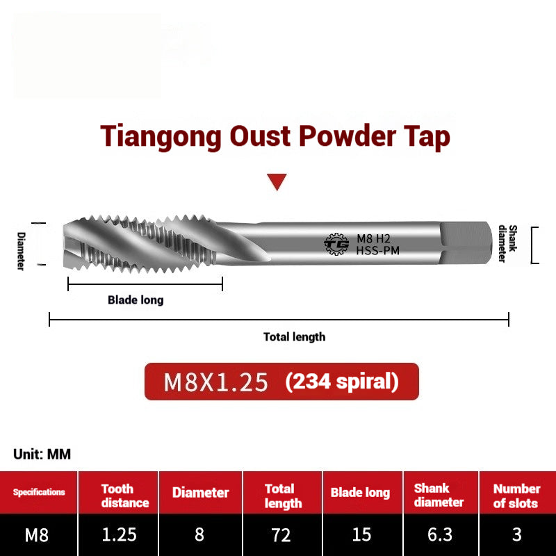 1097-Powder metallurgy machine taps stainless steel special taps straight groove spiral apex screw tip taps taps Shandong Denso Pricision Tools Co.,Ltd.